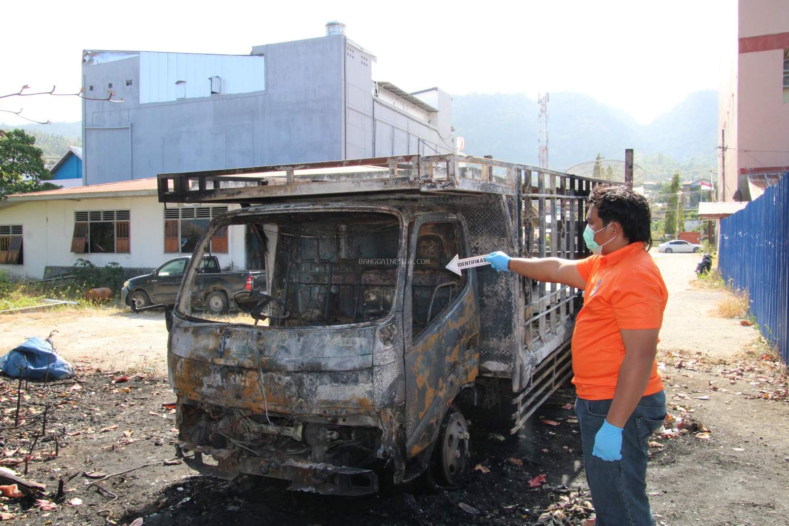 Olah TKP Kebakaran Truk di Luwuk, Polisi Dalami Dugaan Anak Main Korek Api